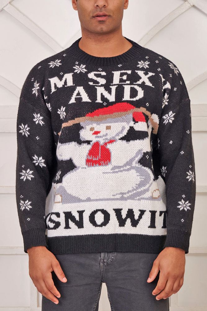 Im Sexy And Snow Patern XMAS Ribbed Jumper