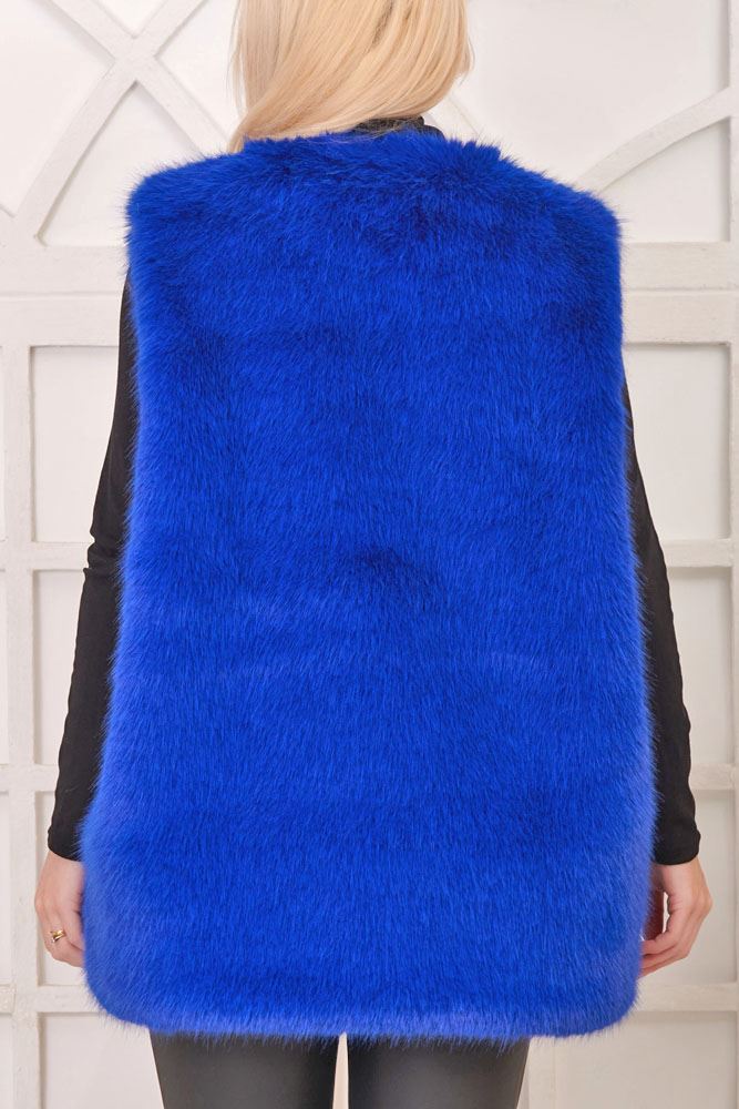Plain Soft Feel Fur Gilet