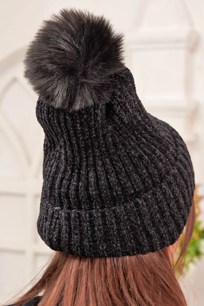 Cable Knit Soft Feel Pom Pom Beanie Hat