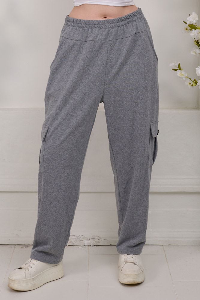 Plain Side Pockets Cotton Trousers