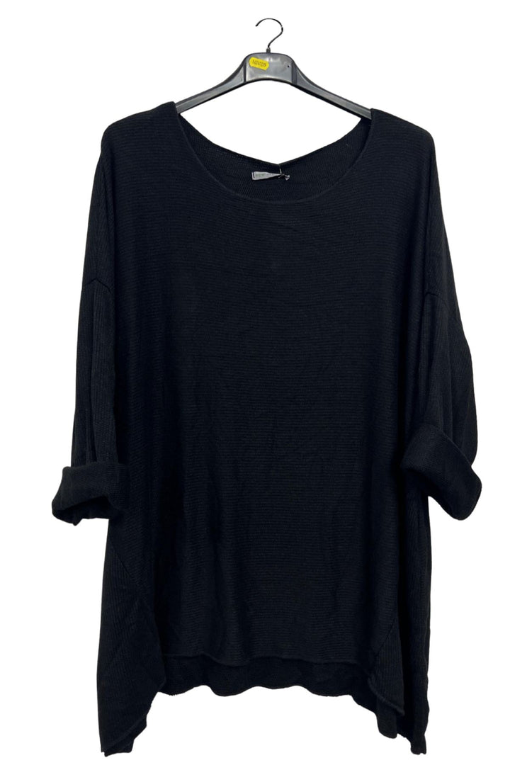 Plain Dipped Hem Viscose Top