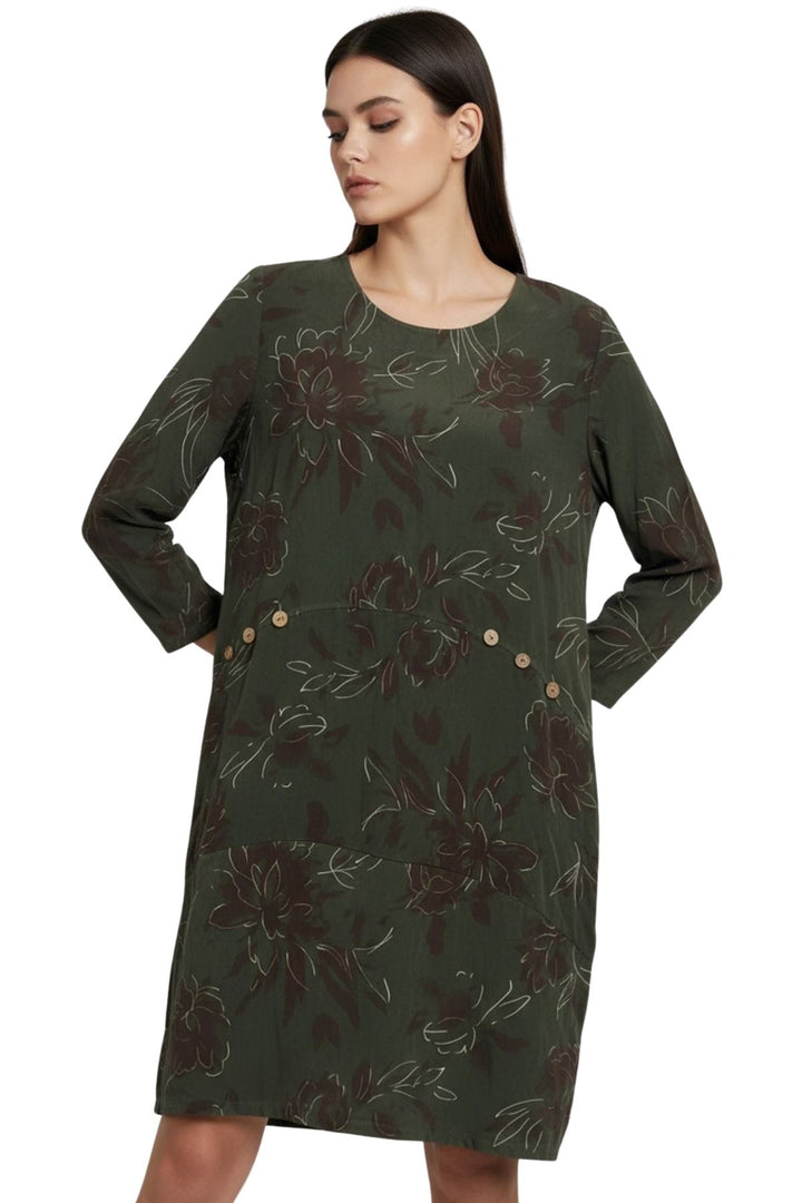 womens floral side slit cotton dress wholesale
