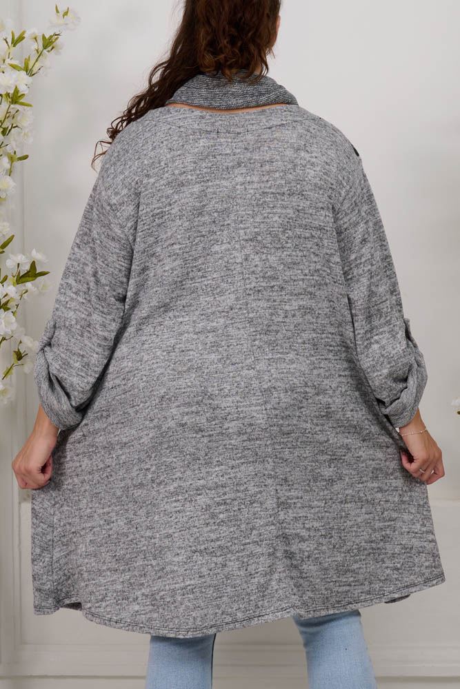 Multi Patch Work Pattern With Scarf Viscose Top