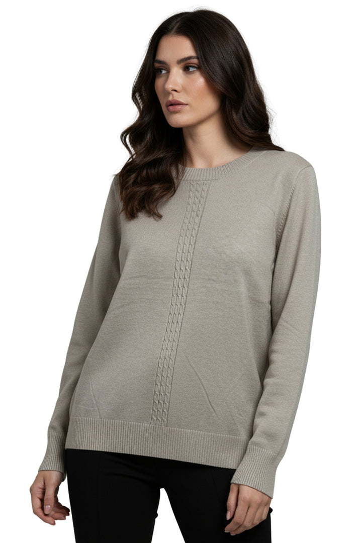 relaxed fit cable knit sweater