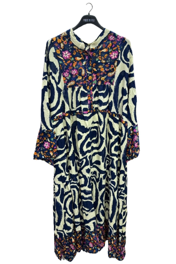 Paisley Floral Print Tiered Flared Dress