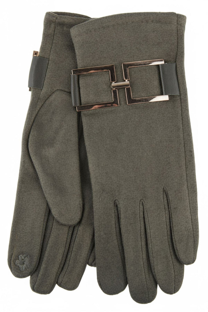 chic metallic buckle gloves