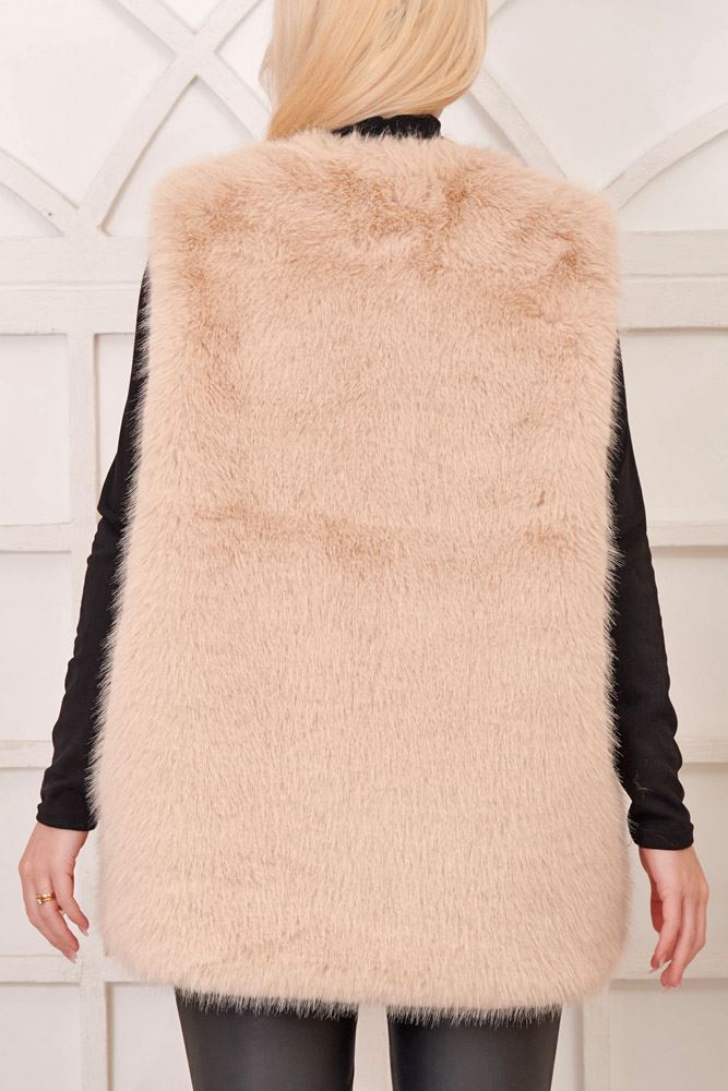 Plain Soft Feel Fur Gilet