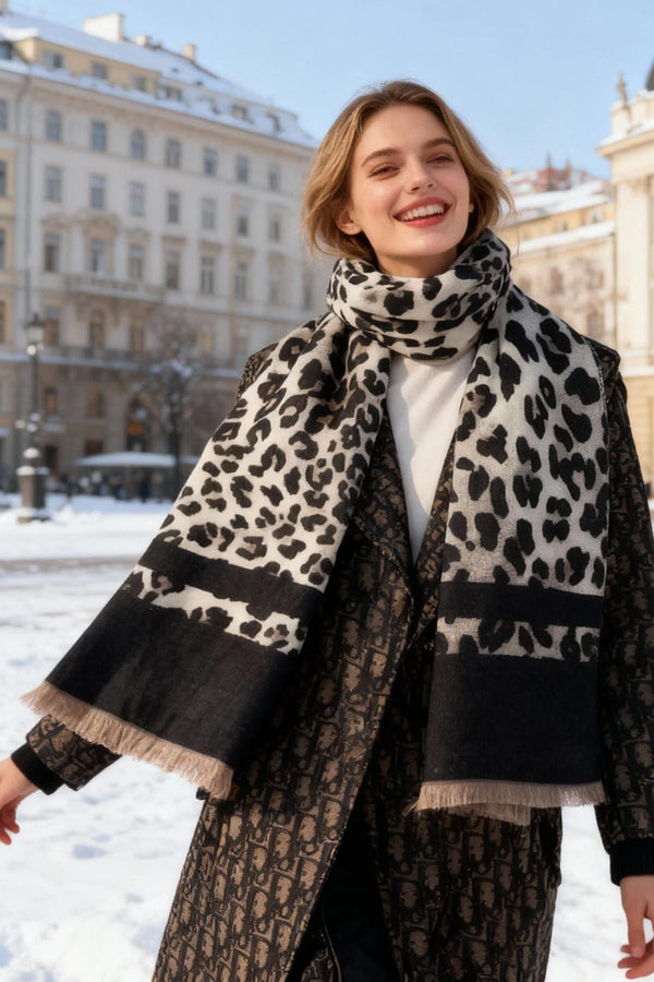 Leopard Print Tassel Scarves