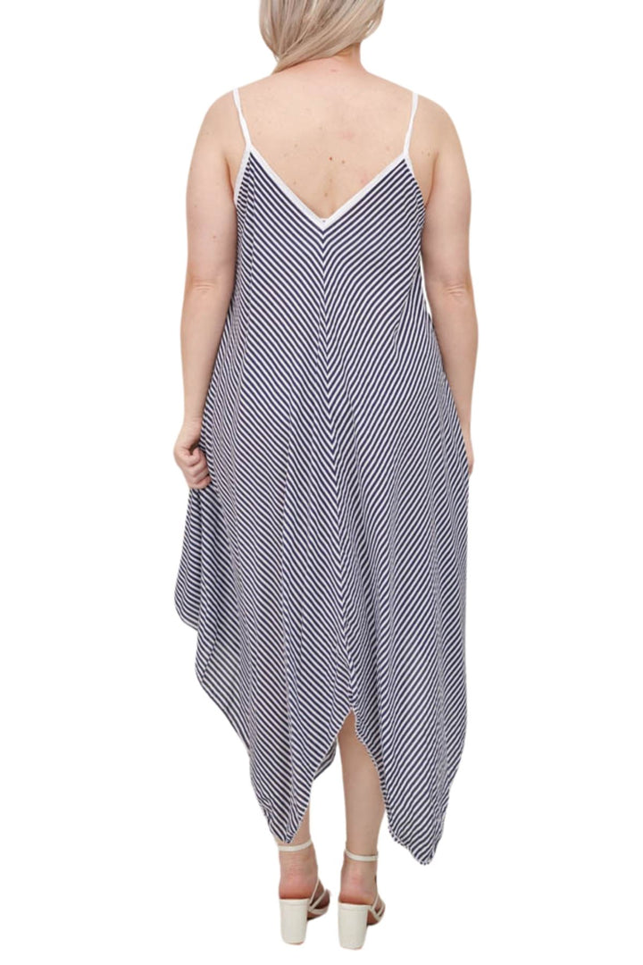 Diagonal Stripe Print Spaghetti Strap Dress