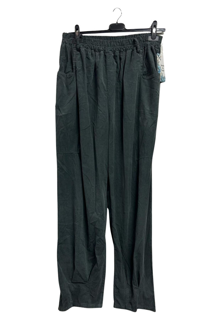 elastic waistband cotton trousers