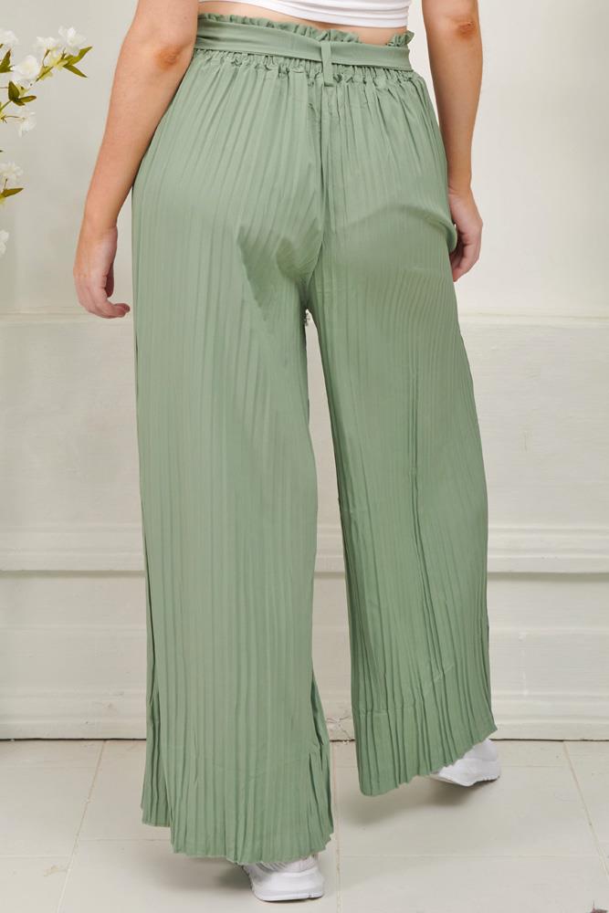 Plain Pleated Cotton Palazzo