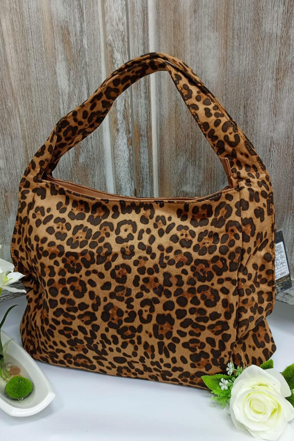 Leopard Print Two Handle Shoulder Bag