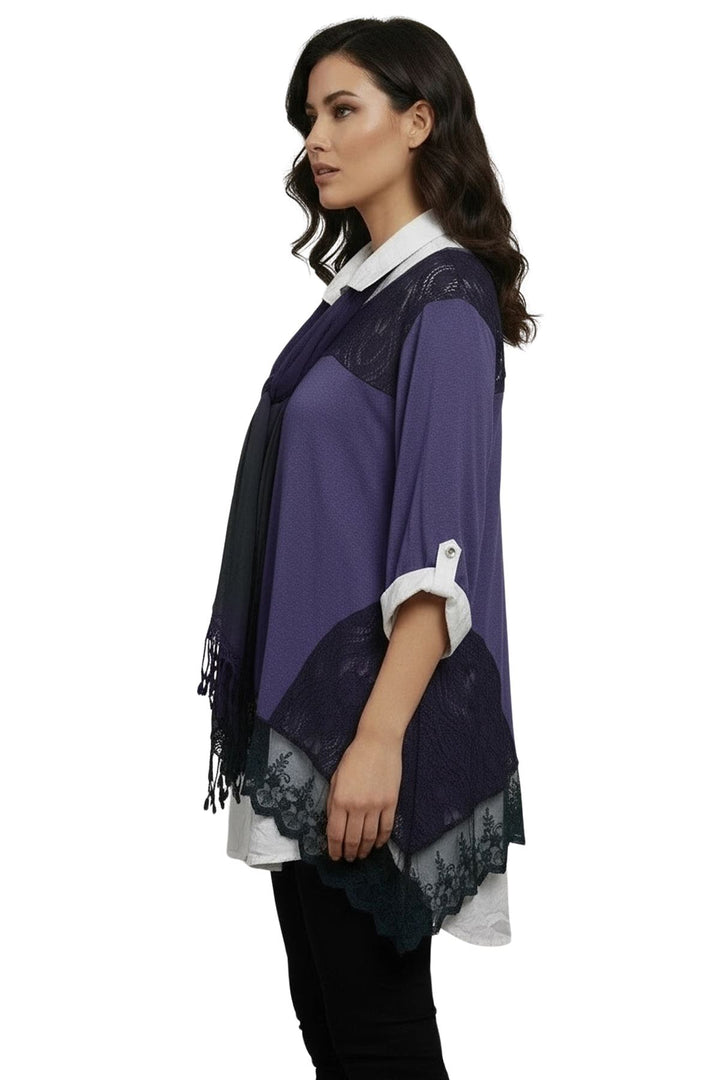 floral layered hem cotton top wholesale
