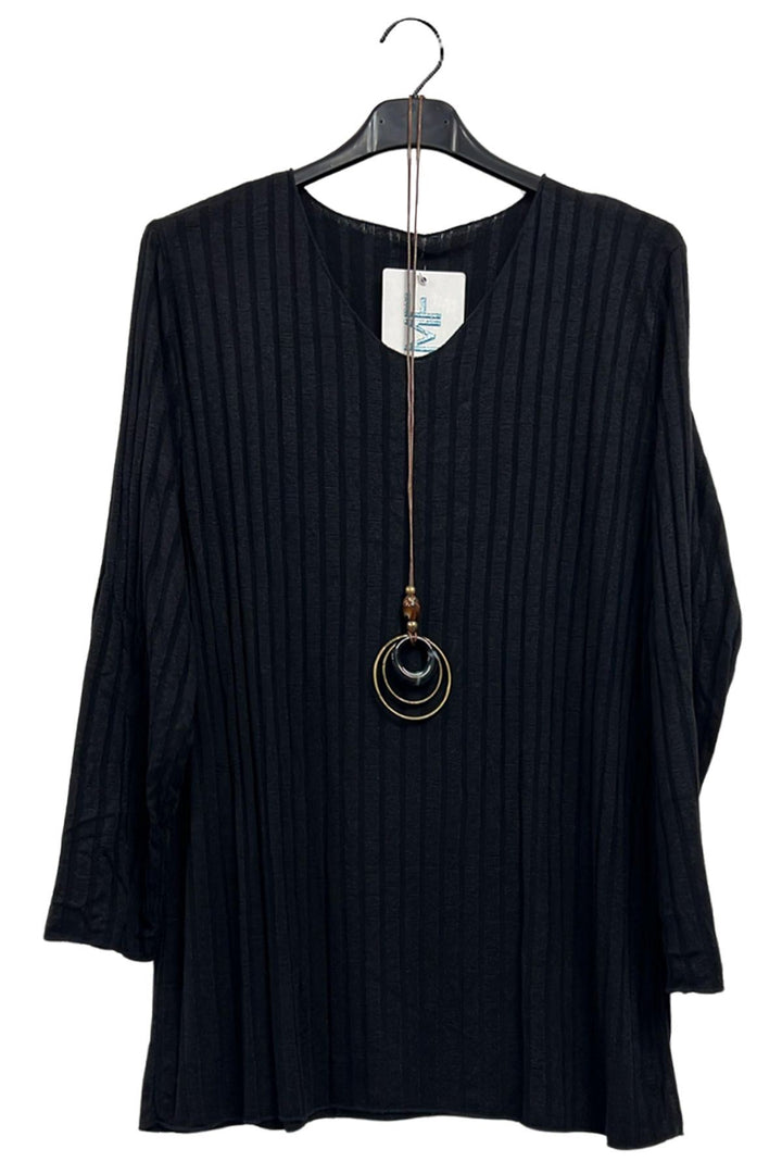 ribbed necklace top b2b clothing