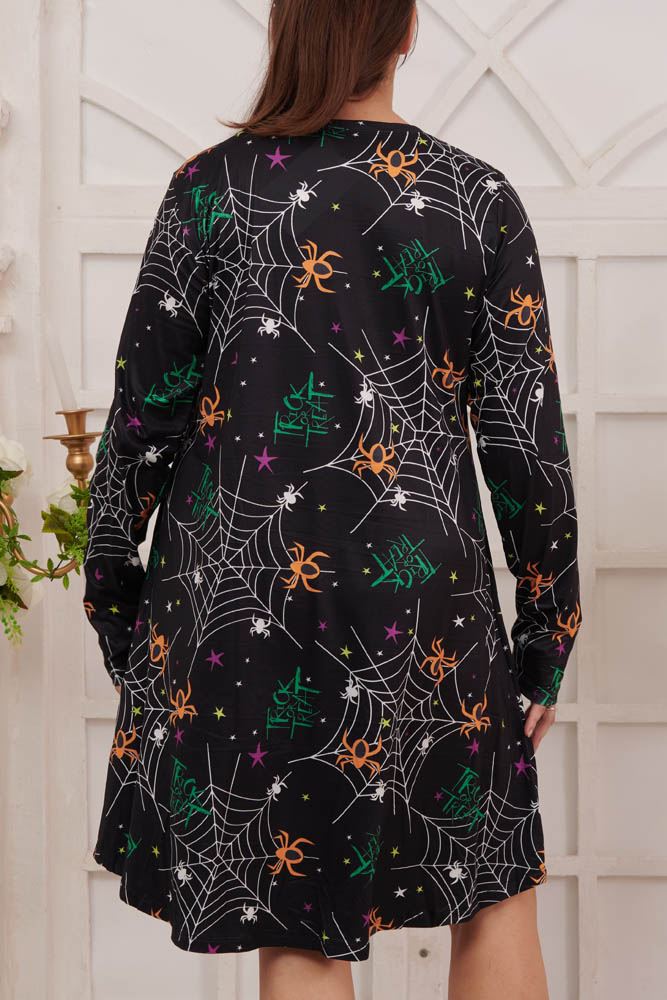 Trickortreat Spider Print Halloween Dress