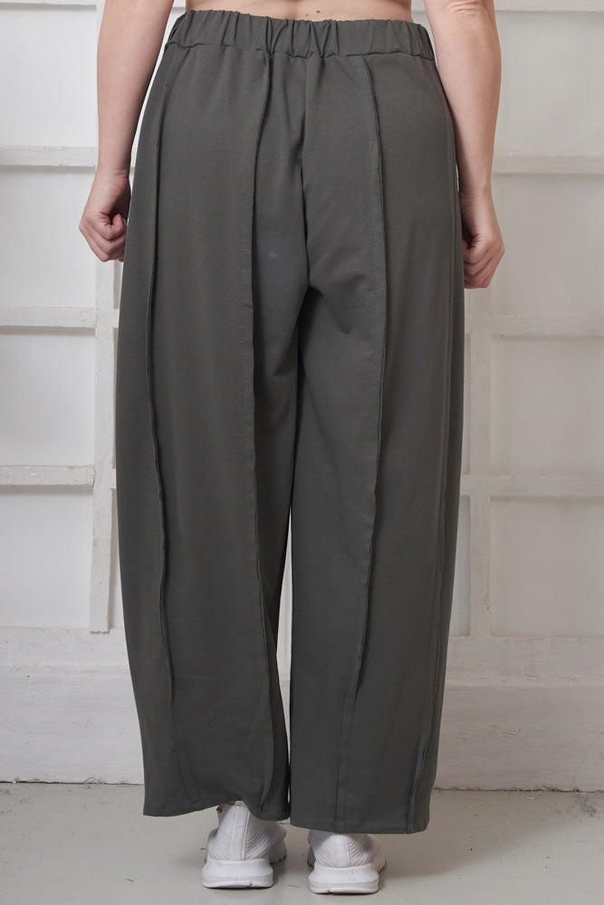 Plain Layered Knitted Cotton Trousers