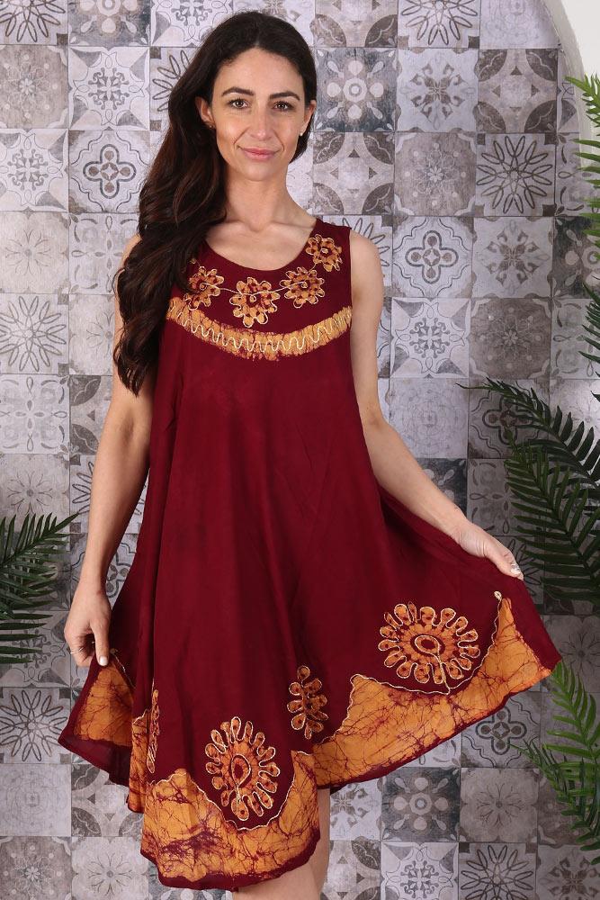 Flower Tiedye Printed Umbrella Dress