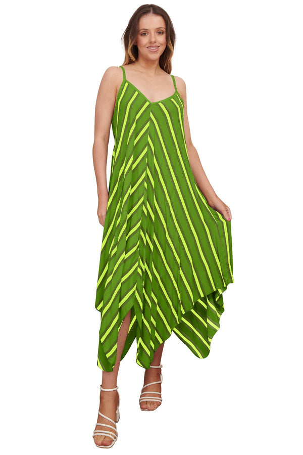 Special Price Italian Chevron Strappy Hanky Hem Dress