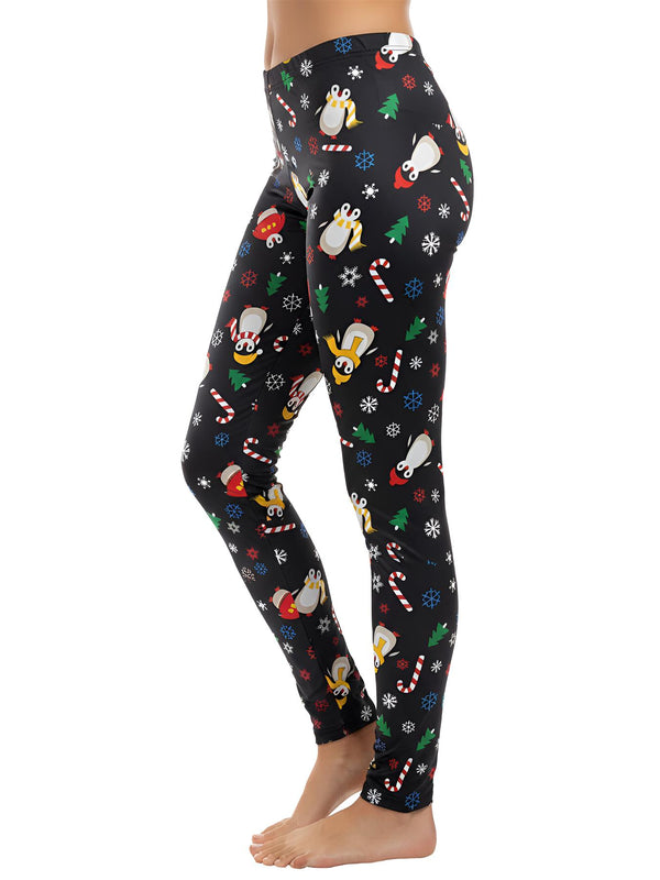 Penguin Scarf Print XMAS Legging