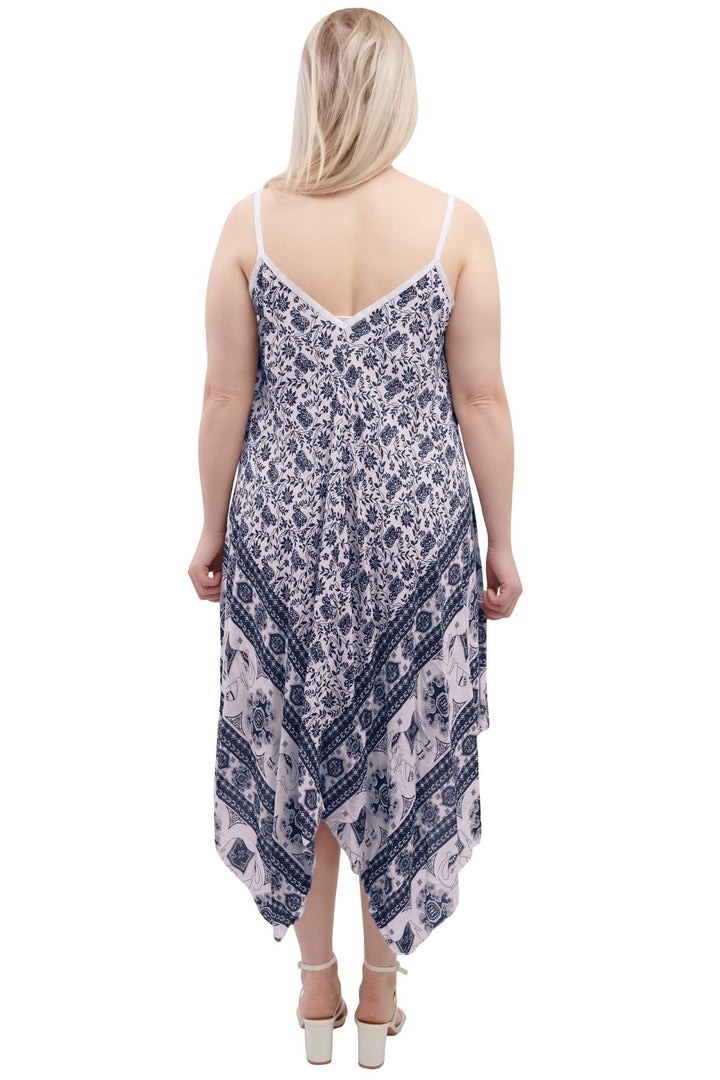 Special Price Italian Elephant Print Sleeveless V Neck Hanky Dress