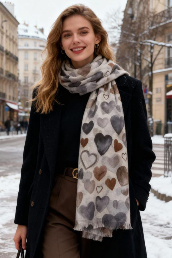 Heart Print Scarves