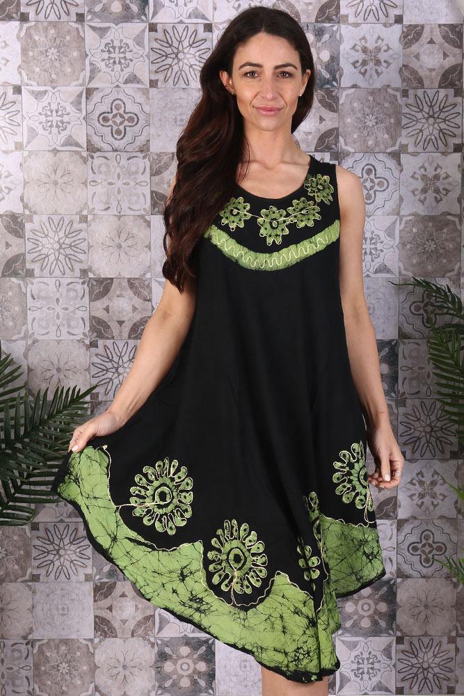 Flower Tiedye Printed Umbrella Dress