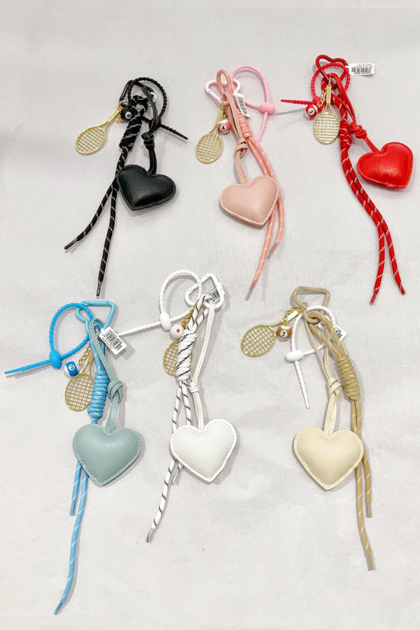 Tennis Pendant Mini Heart Keyrings