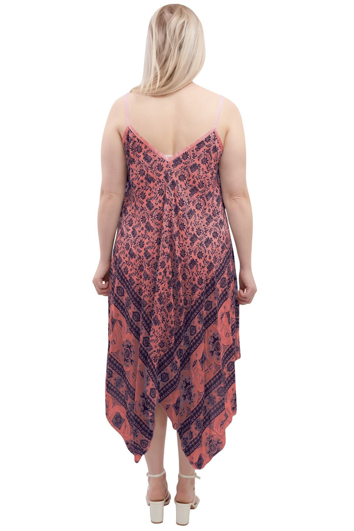 Special Price Italian Elephant Print Sleeveless V Neck Hanky Dress