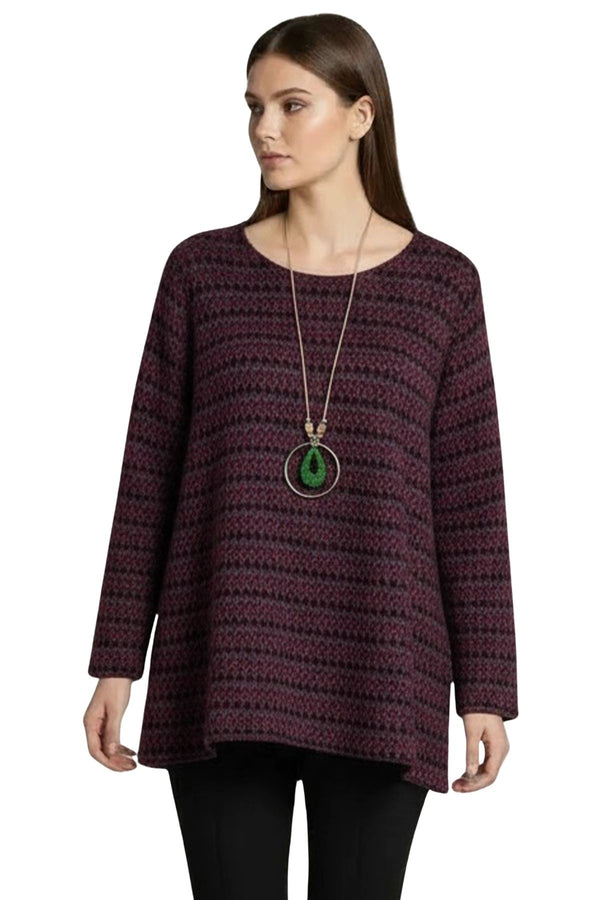 Geometric Dotted Stripe Pattern Necklace Top