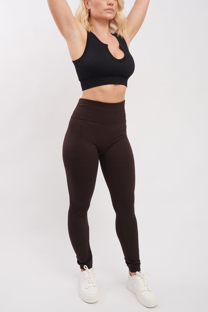 High waisted sales fleece leggings