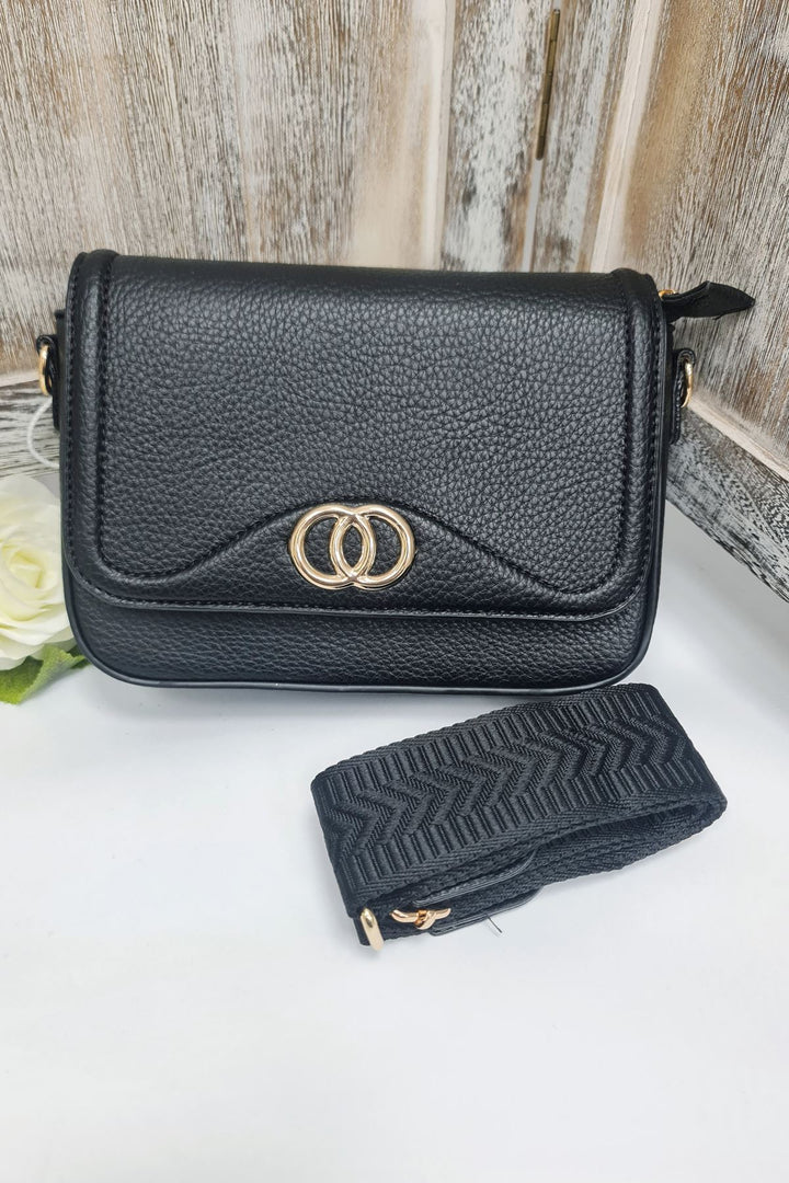 Ring Detail Wide Strap Crossbody Bag