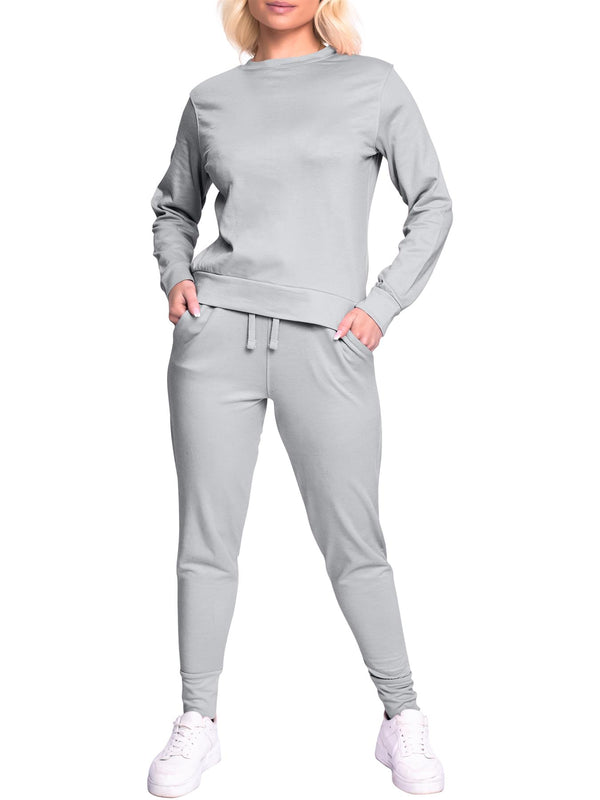 Plain Crop Top Loungwear Tracksuit