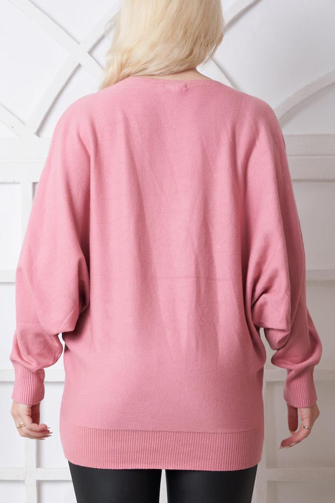 Diamante Knitted Tunic Viscose Top