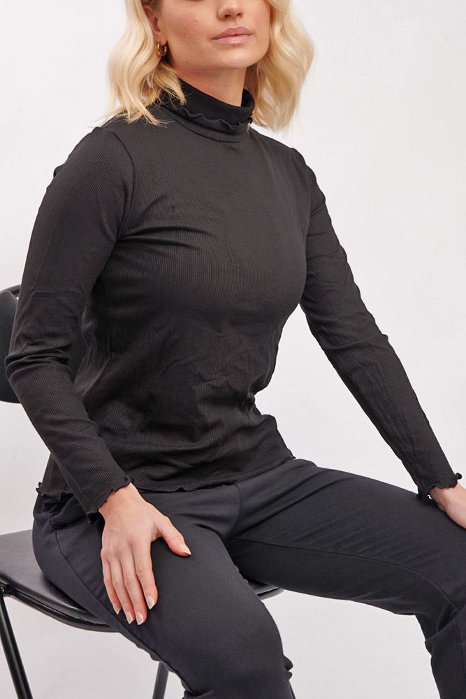 Plain Ribbed Viscose Jumper
