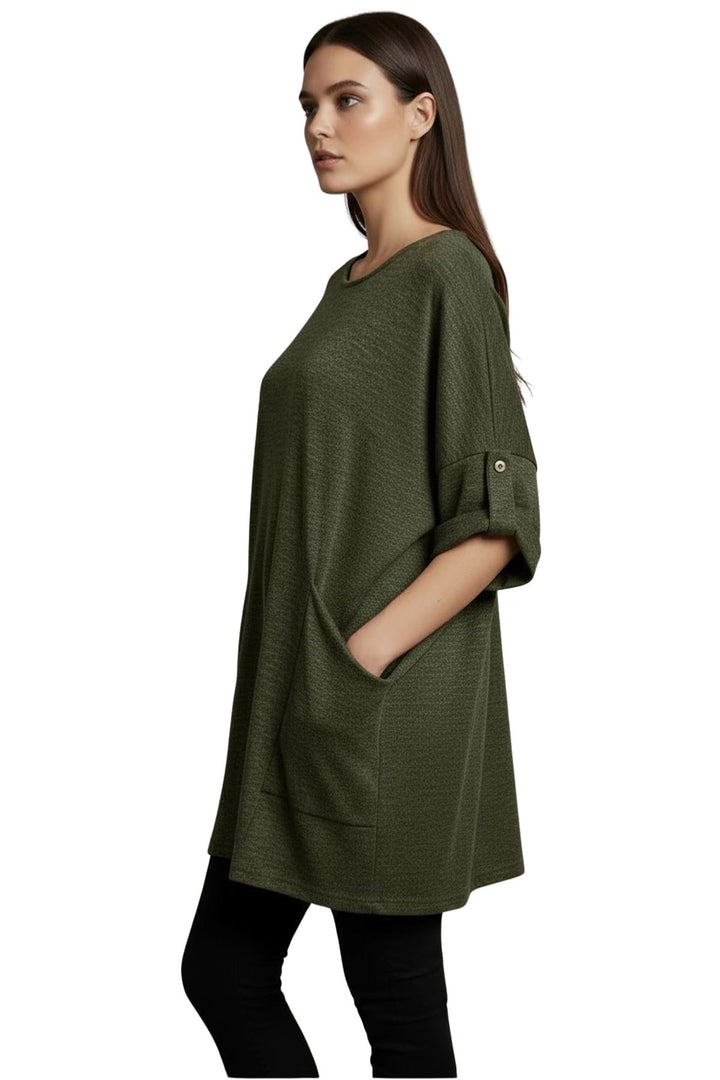 ladies draped pockets top wholesale
