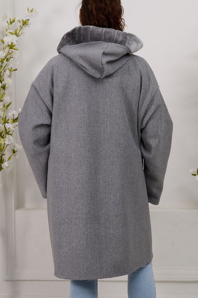 Plain Zip Up Long Jacket