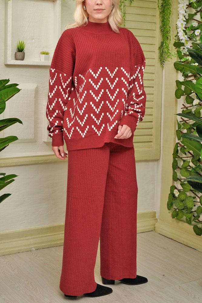 Aztec Pattern Knitted Viscose Co-Ord
