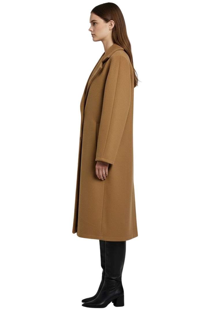 classic plain longline coat for shops
