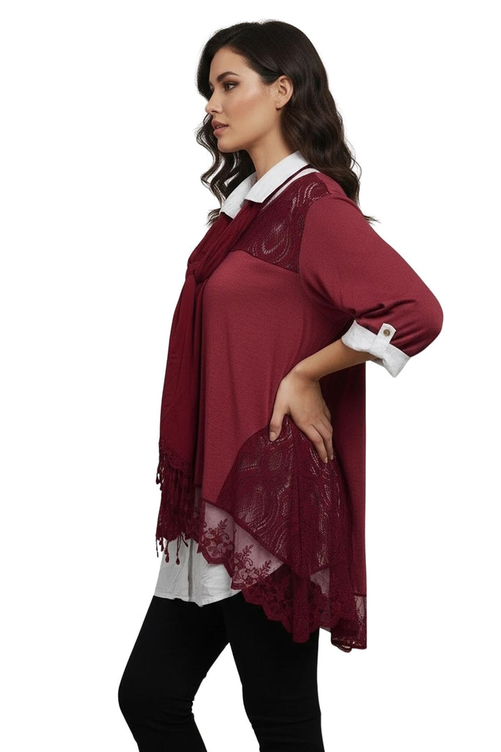 layered hem cotton top for boutiques
