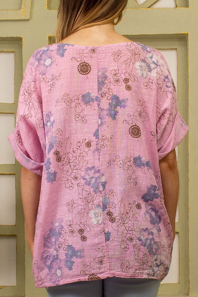 Floral Print Tunic Cotton Top