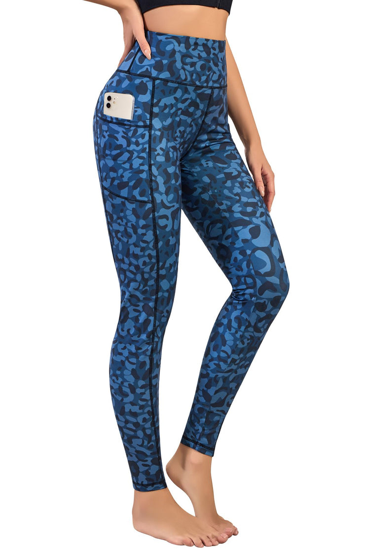 gym leggings with pockets camo print ladies
