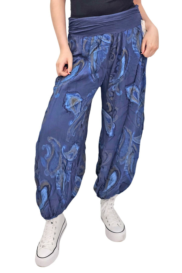 Baroque Paisley Print Baggy Harem Style Trousers