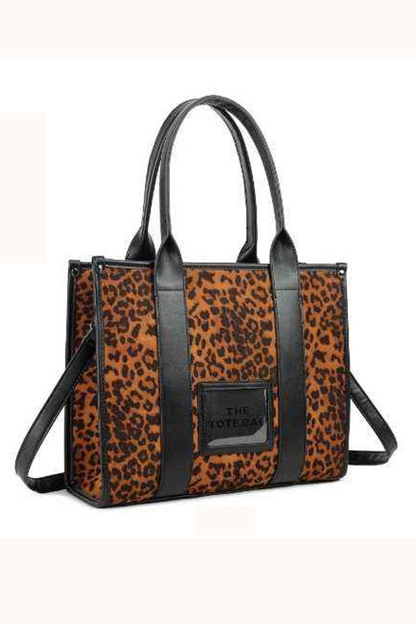 Leopard Print Two Handle Shoulder Bag