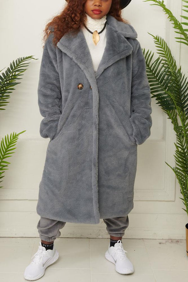 Plain Soft Feel Faux Fur Jacket