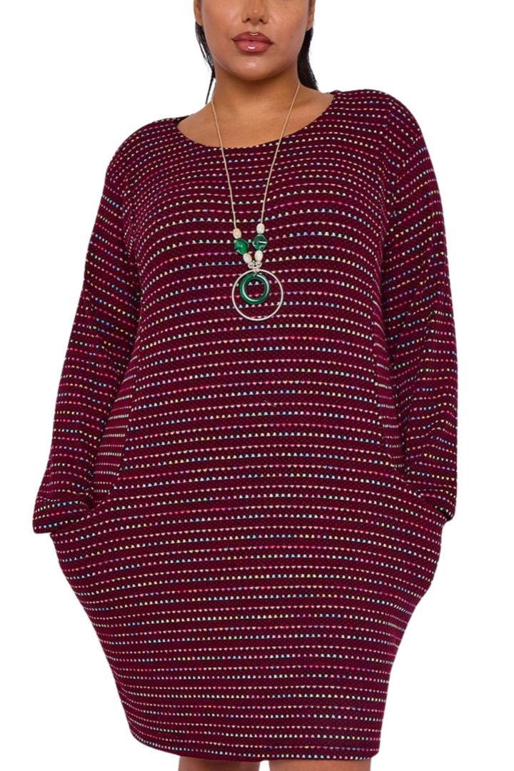 Multi-Colour Stripe Necklace Dress