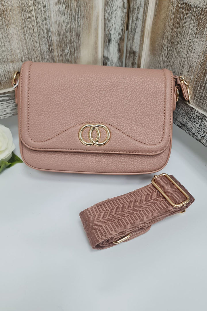 Ring Detail Wide Strap Crossbody Bag