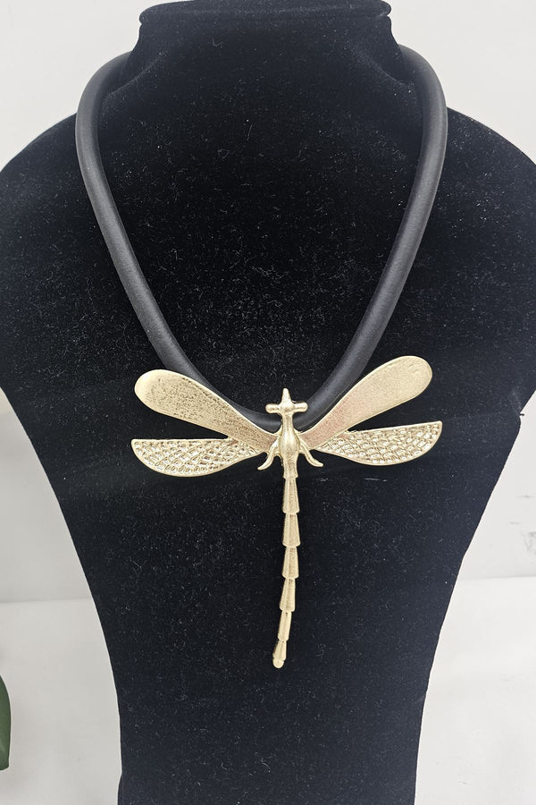 Golden Dragonfly Choker Necklace