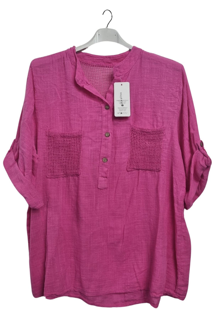 Plain Hollow-Out Back Detail Cotton Top