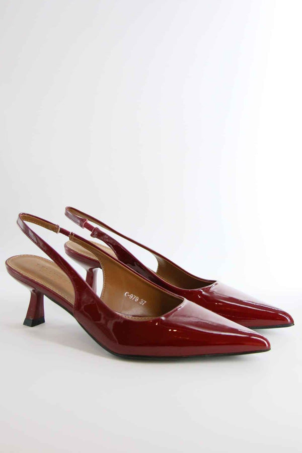 Pointed Toe Slingback Kitten Heels Sandal