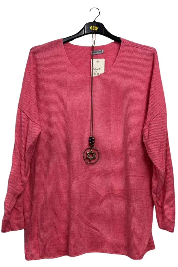 plain soft knit drop shoulder top
